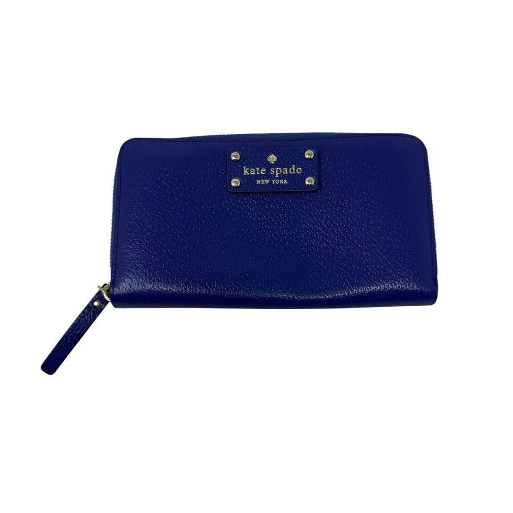 Kate Spade Neda WLRU1153 Continental Wallet Holiday Blue Leather Zip Womens